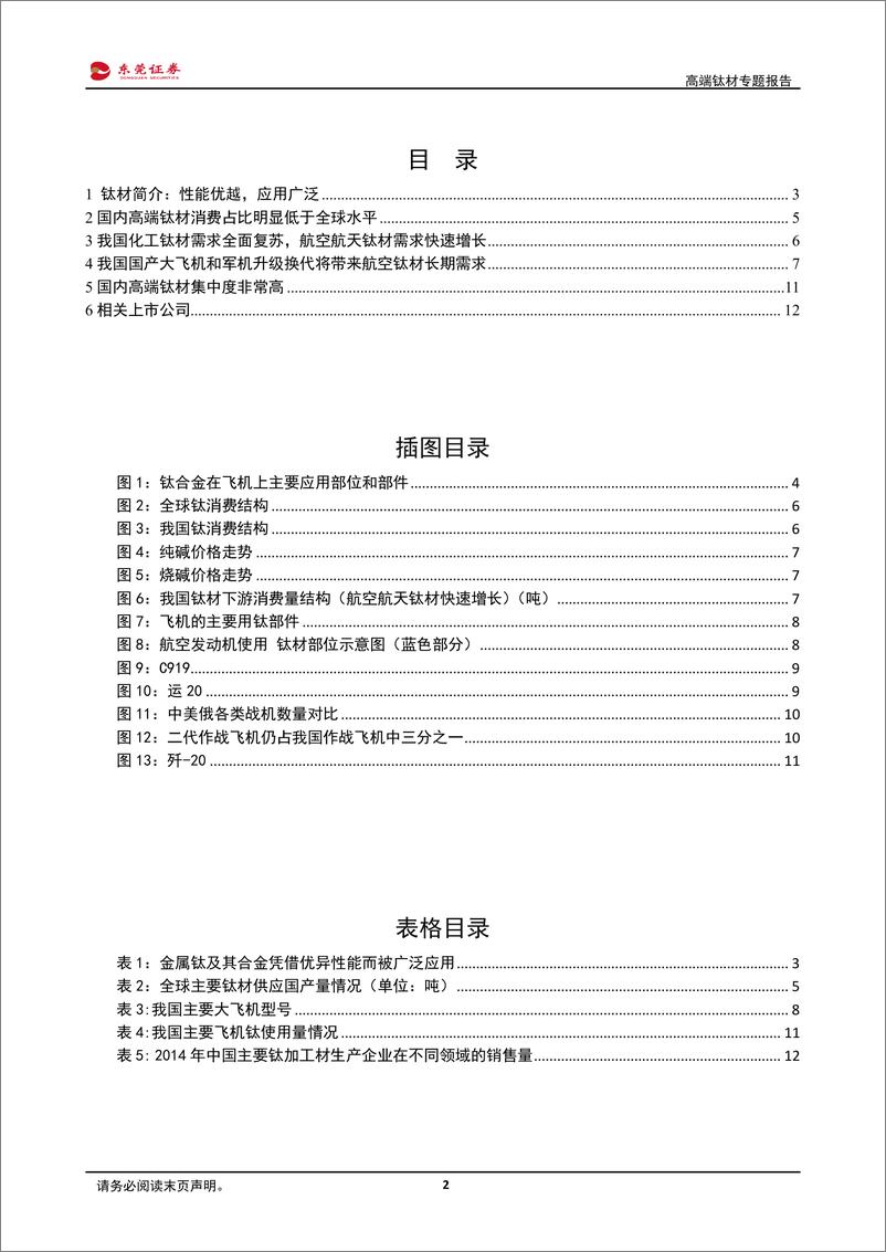 《新材料行业高端钛材专题报告：化工钛材全面复苏，航空航天钛材需求快速增长-20190124-东莞证券-14页》 - 第3页预览图