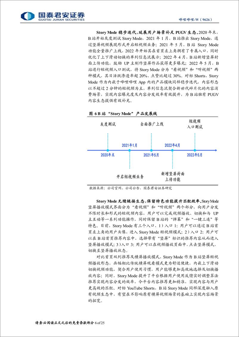 《哔哩哔W-9626.HK-公司更新报告：Story Mode潜力尽显，广告价值全面释放-20230530-国泰君安-25页》 - 第7页预览图