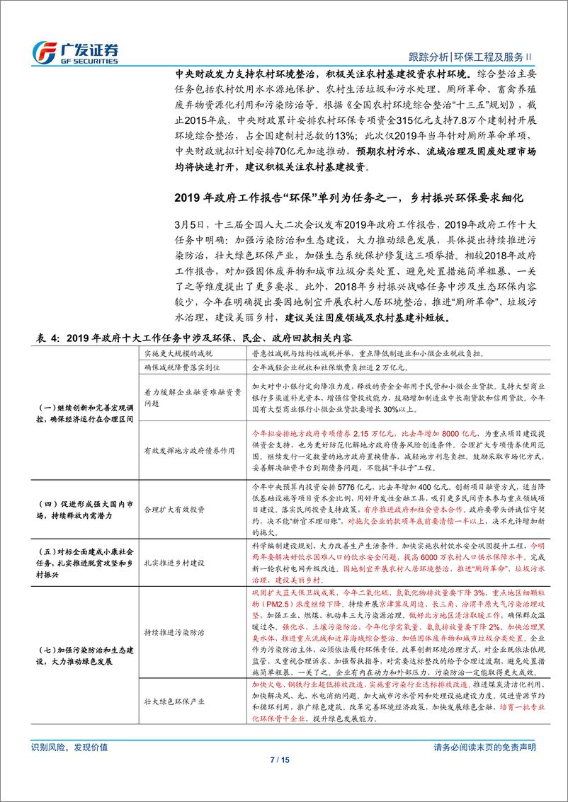 《环保行业深度跟踪：两会环保重视程度不减，聚焦农村厕所革命-20190310-广发证券-15页》 - 第8页预览图