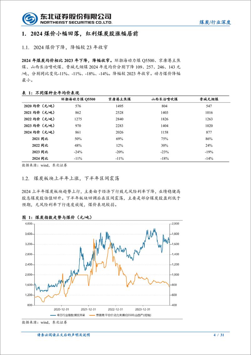 《2025年煤炭行业投资策略：无风险利率下行，抱紧红利煤炭股-东北证券-241231-31页》 - 第4页预览图