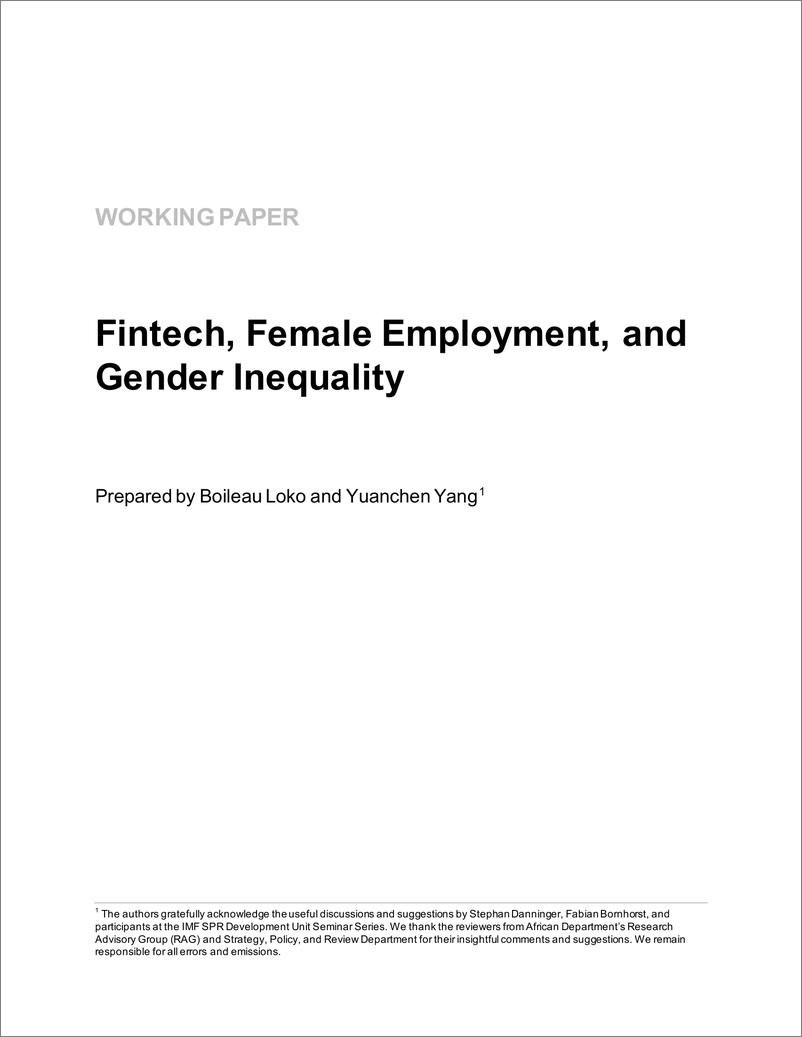 《IMF-金融科技、女性就业和性别不平等（英）-2022.6-39页》 - 第4页预览图