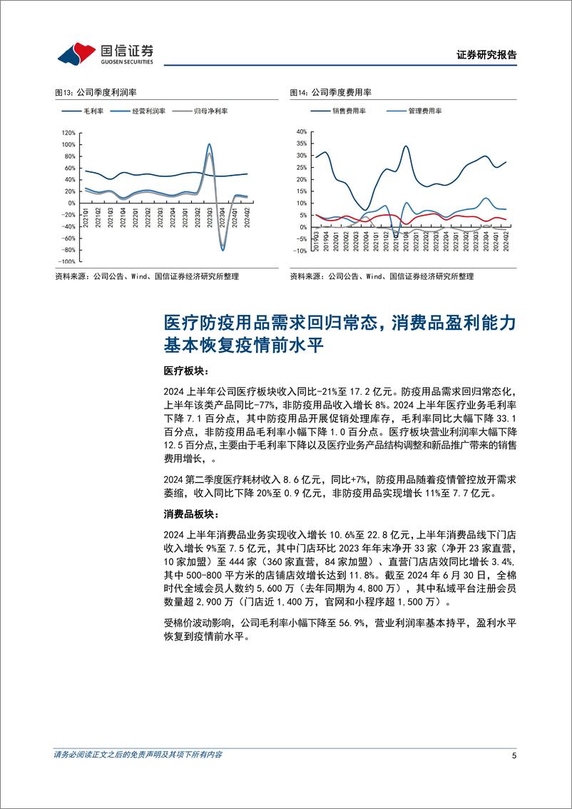 《稳健医疗(300888)第二季度收入增速转正，消费品业务表现亮眼-240903-国信证券-10页》 - 第5页预览图