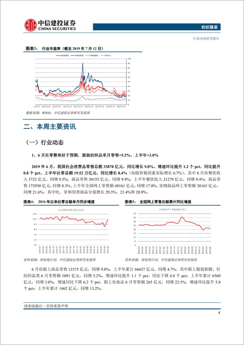 《纺织服装行业：6月社零整体好于预期，服装继续回暖，夯实消费信心恢复-20190716-中信建投-17页》 - 第6页预览图