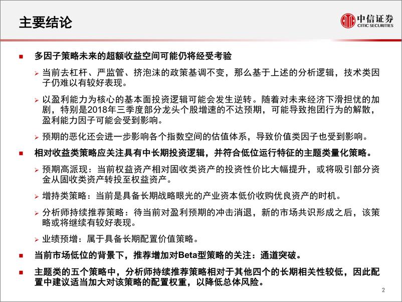 《中信证2018111中信证券2019年量化投资策略：顺应变局、底部出击》 - 第3页预览图