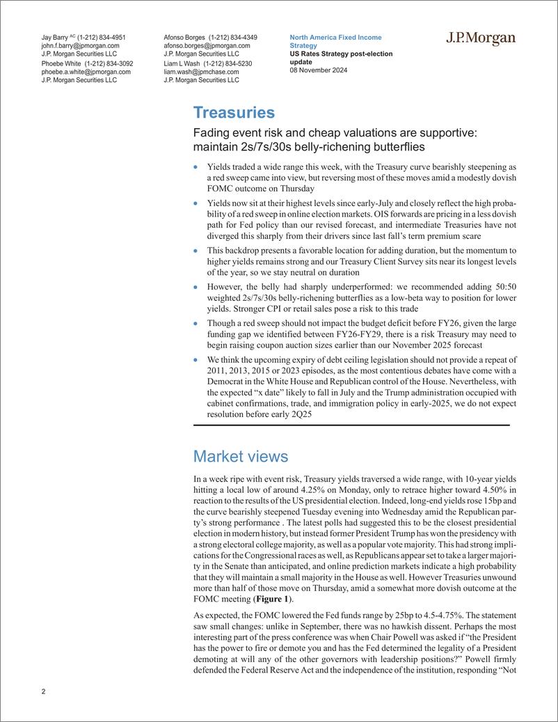 《JPMorgan Econ  FI-US Rates Strategy post-election update-111458624》 - 第2页预览图