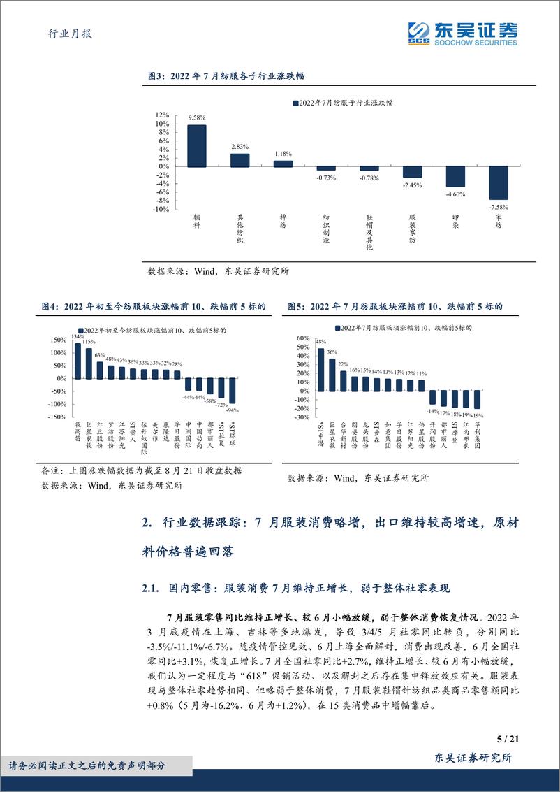 《纺织服饰行业月报：行业跟踪，海外龙头大中华区疫情下销售较弱，当前库存较高-20220822-东吴证券-21页》 - 第6页预览图